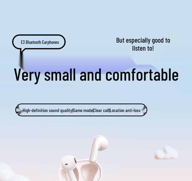 Baseus E3 Wireless Bluetooth Earphones 2025 - Semi-In-Ear, Long Battery Life, Ultra-Compact, Compatible with Apple, Xiaomi, Huawei.