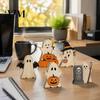 Compact Festive Room Decorations Halloween Cute Ghost Sign, Pumpkin Tombstone Wooden Plaque Decorative Figurines for Fireplaces Tiered Tray