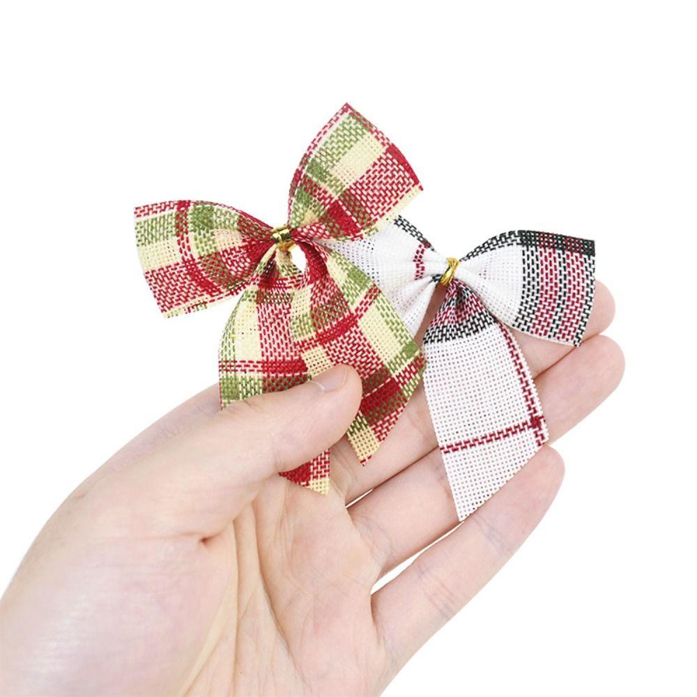 25pcs Christmas Tree Decorations Christmas Gold Dust Bows Hanging Bowknot Ornaments Christmas Tree Printed Bow New Year