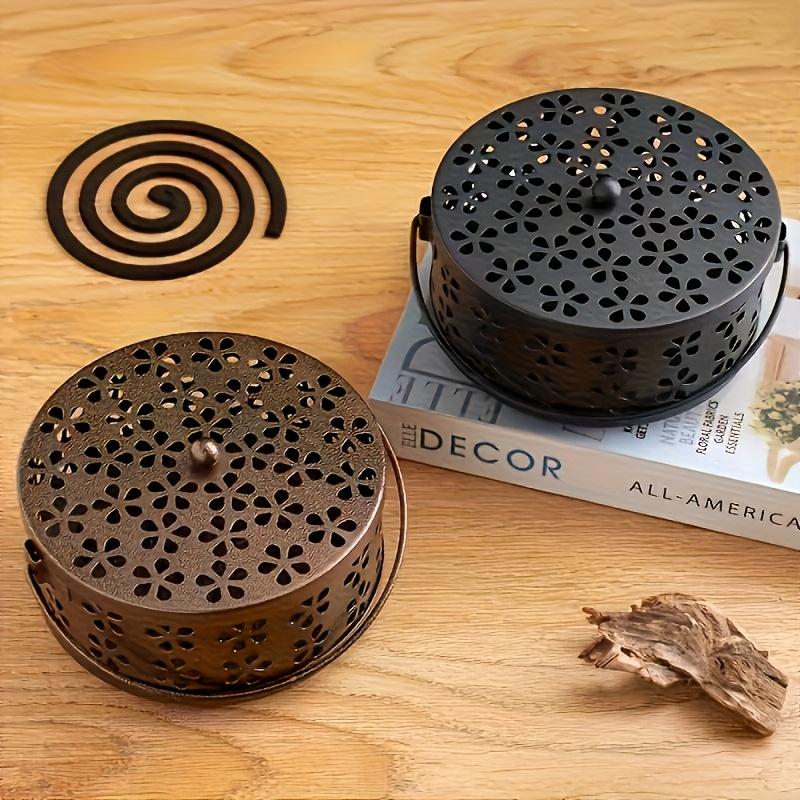 Metalen Mosquito Coil Houder in Vintage Stijl met Handvat - Draagbare IJzeren Rookwaren Brander voor Huis & Buiten Decoratie