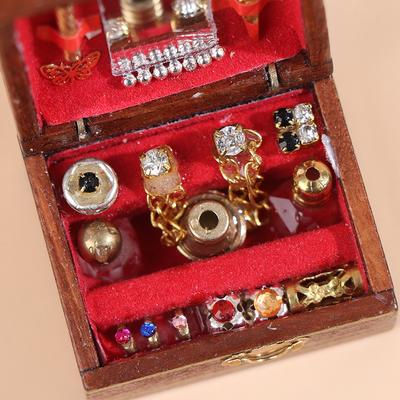 1Pc Mini Jewelry Box Model Dollhouse Miniatures Children Diy Miniatures Doll