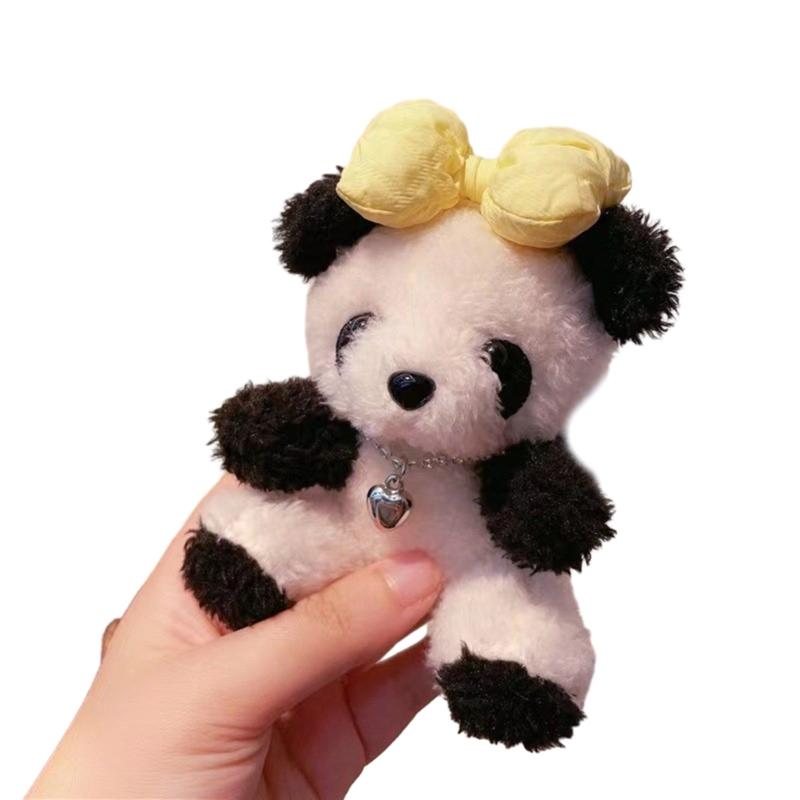 Cute Panda Doll Keychain Charming Panda Car Ornament Fun Decorative Piece Lovely Bag Charm for Women Perfect Present