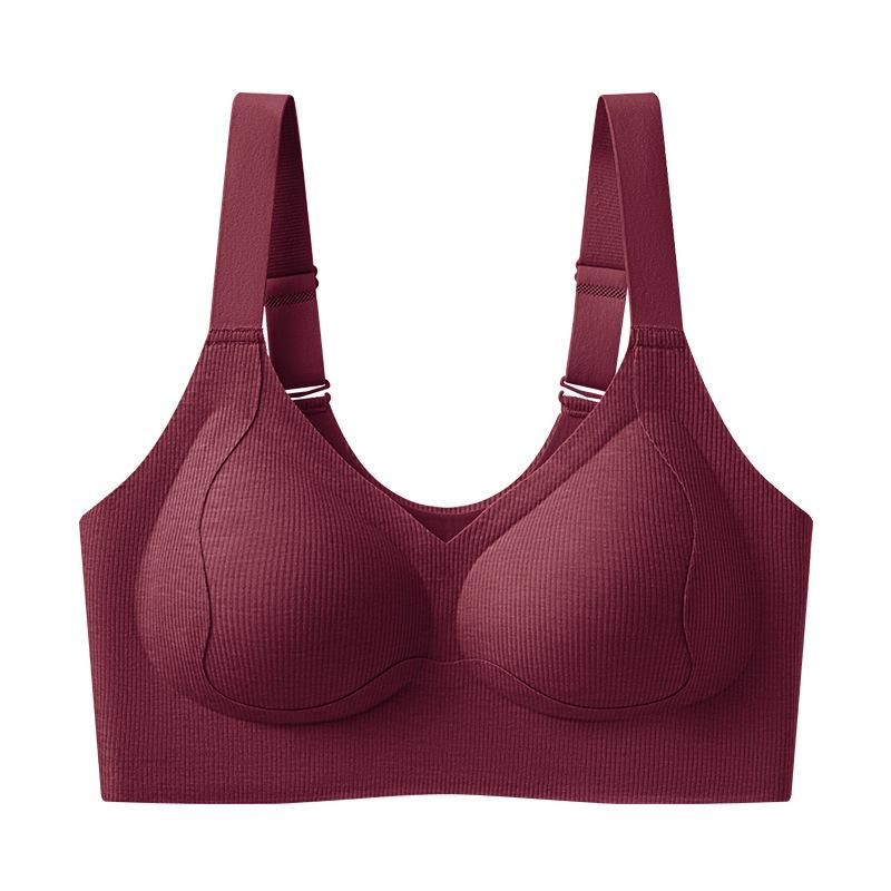 Lift seamless underwear women's thin big breasts show small anti-sagging breast vest no steel ring adjustment large size bra