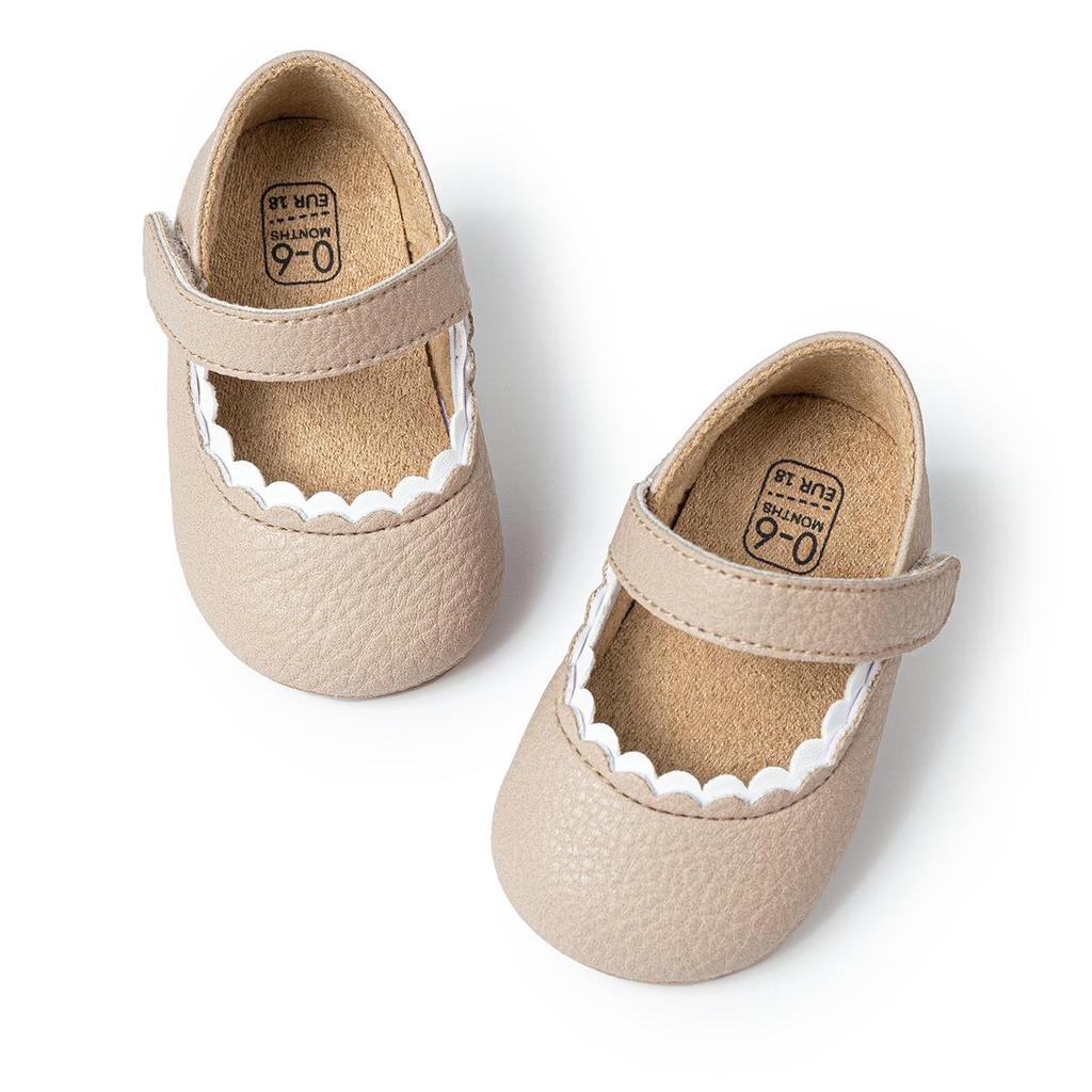 Baby Princess Shoes 0-1 Year, Soft Non-slip PU Leather with Bowknot, Suitable for Spring/Autumn.