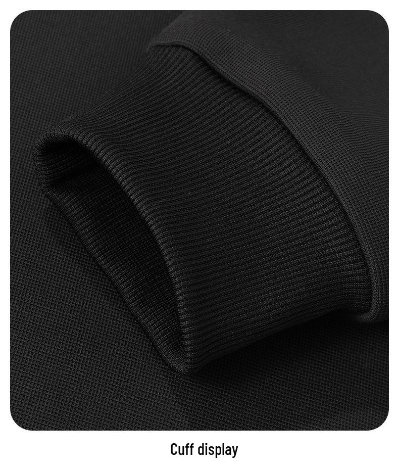 Men's Air Layer Polo Hoodie - Solid Color, Loose Fit, Long Sleeve Top (Autumn 2026)