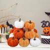 Fall Faux Velvet Pumpkins 16Pcs/set Halloween Foam Pumpkins Ornament For Autumn Fall Thanksgiving Harvest Festival Decoration