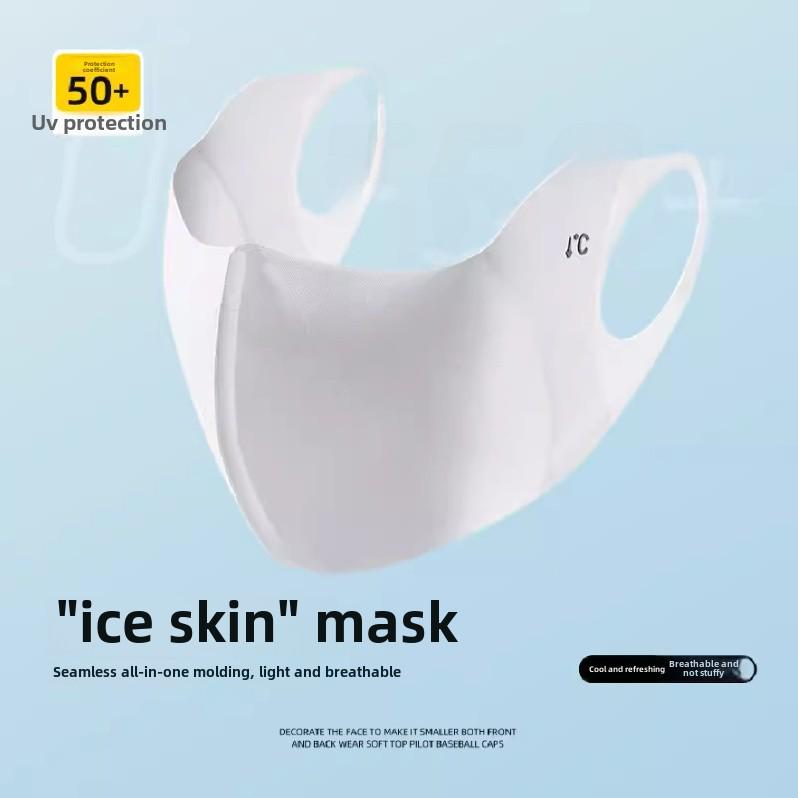 UPF50+ 3D Eye Protection Ice Silk Sunscreen Mask – Washable, Anti-UV Summer Fashion