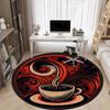 1PC Caffeine Art Office Round Area Rug, Mat Suitable For Office, Under Office Chairs Bedroom Living Room Home Decor, Room Deco