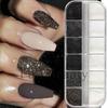 Nail Art Glitter, White Snow Dark Series Starlight Woolen Powder Mixed Nail Woolen Modeling Powder
