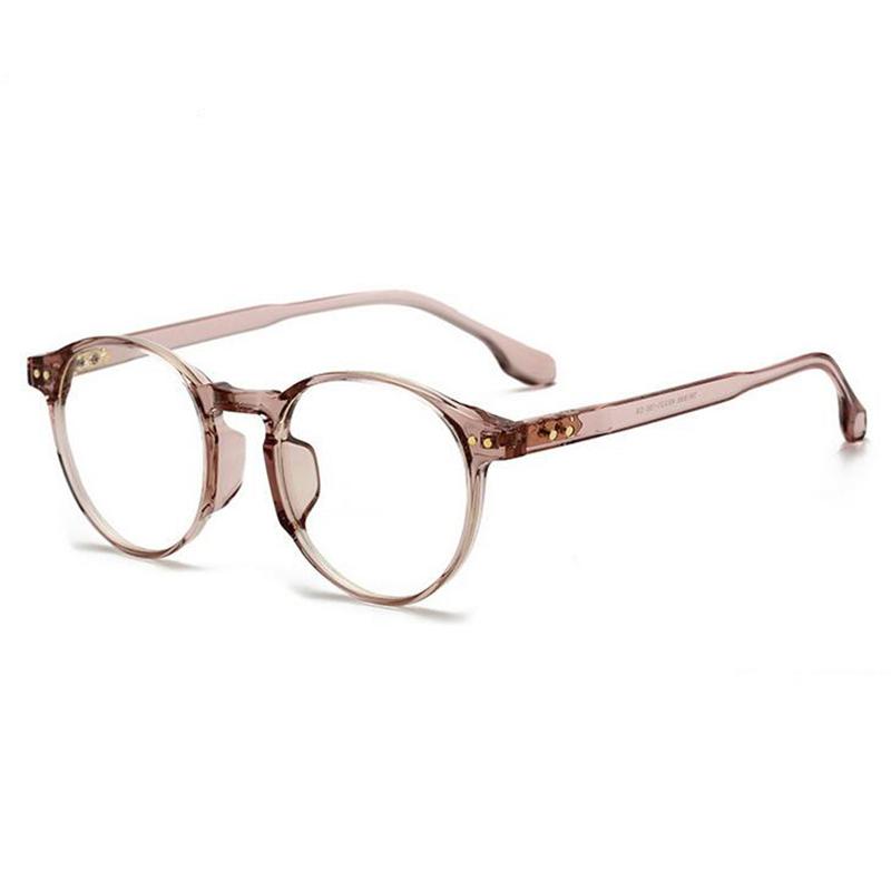 Rice Nails Round Frame Anti Blue Light Computer Glasses Women TR90 Prescription Eyeglasses Diopter 0 To 6
