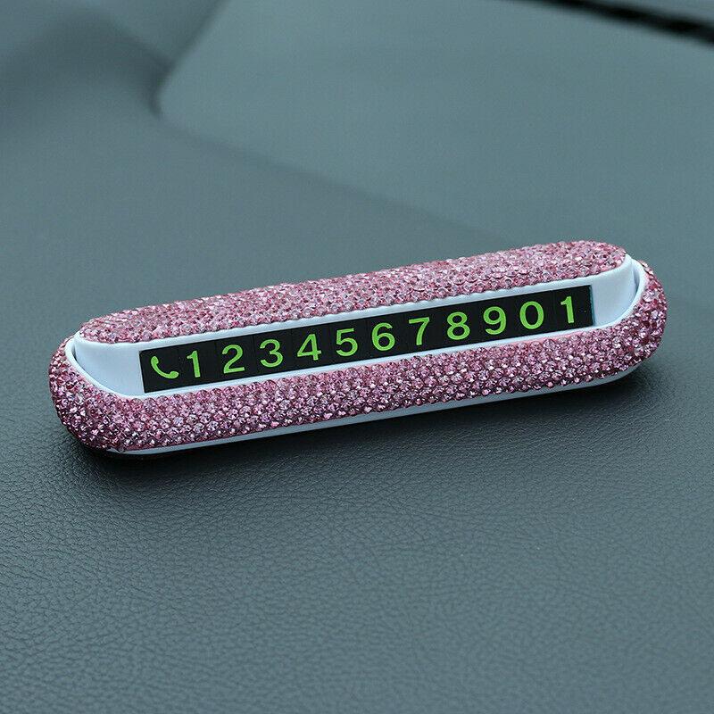 Lüks Araba Geçici Park Kartı Telefon Numarası Plaka Kutusu Gizlenebilir Araba Parıltı Aksesuarları Gadget Kadınlar/Erkekler için
