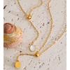 Yhpup 58cm Stainless Steel Natural Tiger Stone Shell Drop Adjustable Chain Necklace Gold Color Charm Arrivals Jewelry