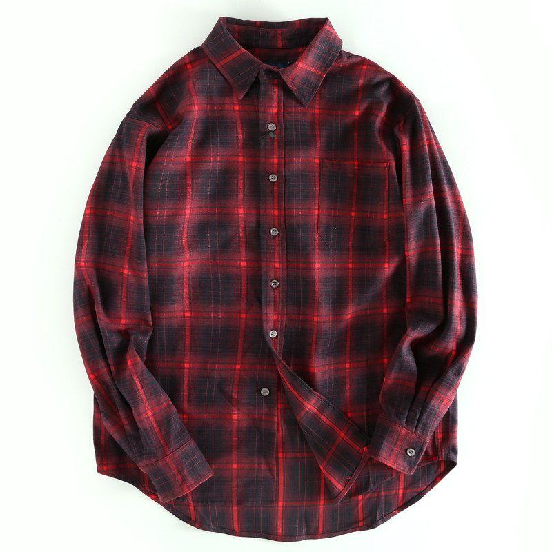 Island Country Good Goods ~ Foreign Trade Stylish Spring and Autumn Men's Long Sleeve Men's Clothing Plaid Shirts Sanding Craft All-Matching Shirt