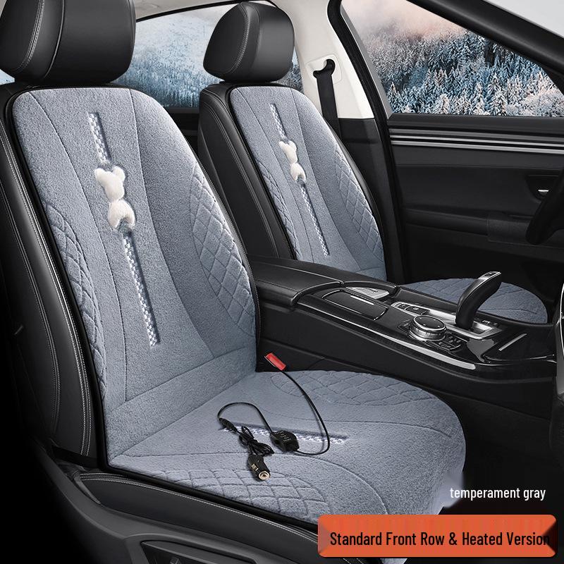 SF Rabbit Plush Heating Pad Car Seat Cushion - Bear Cartoon Winter Warmth Interior Supplies