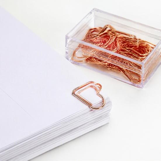 Decorative Metal Clips 10PCS Rose Gold Paper Clips, Cartoon Shape Stationery Gifts for Office Workers Bookmarks, Creative Documents Organizers