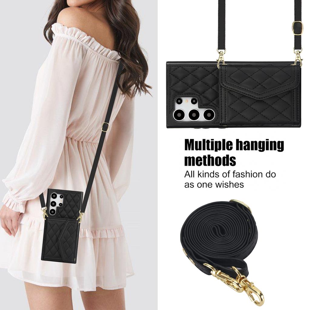 Crossbody Cards Solt Wallet Leather Rfid Case For Samsung Galaxy A55 A15 A35 A25 S24 Ultra S23 Plus S22 S21 Triple Fold Cover
