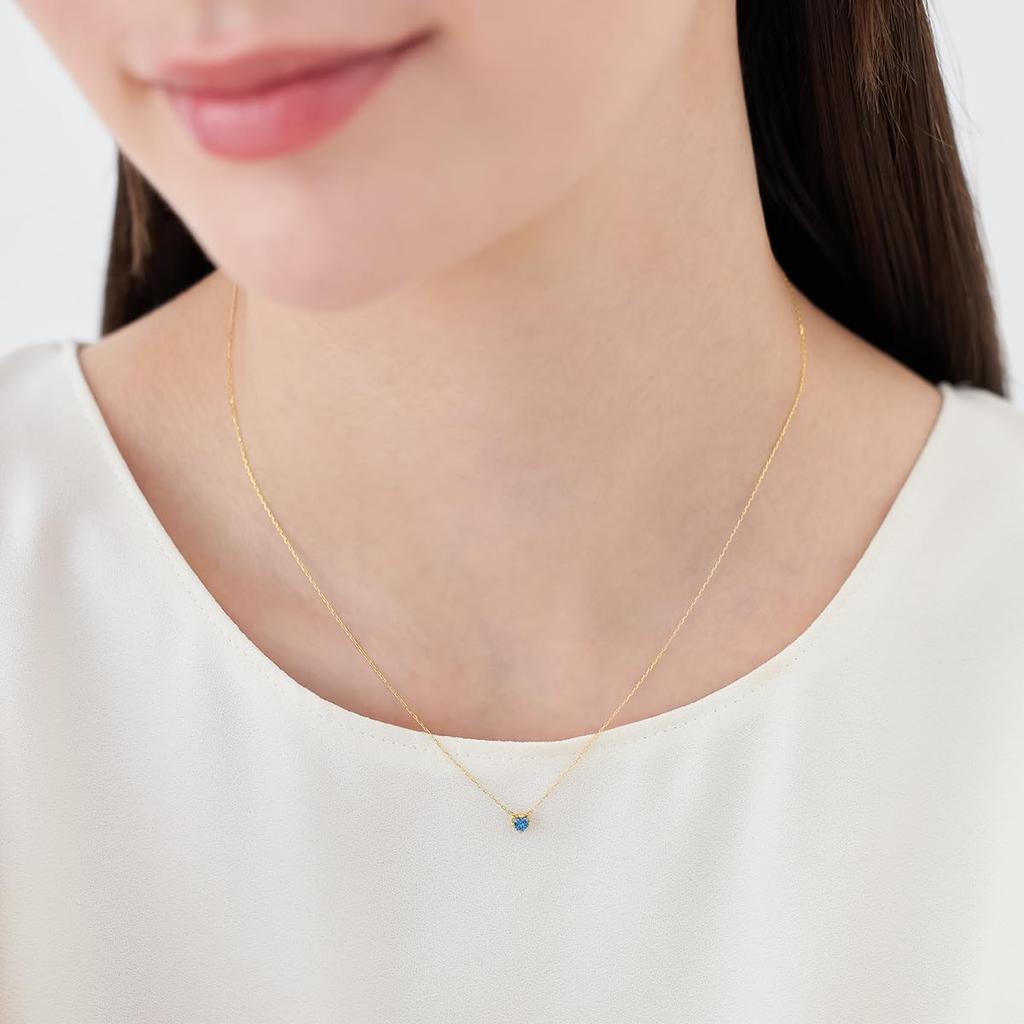Official November Birthstone Necklace in 10K Yellow Gold with Blue Perfect for Birthdays and Includes Jewelry Product 112536123026 4℃ Topaz, Gifts,
