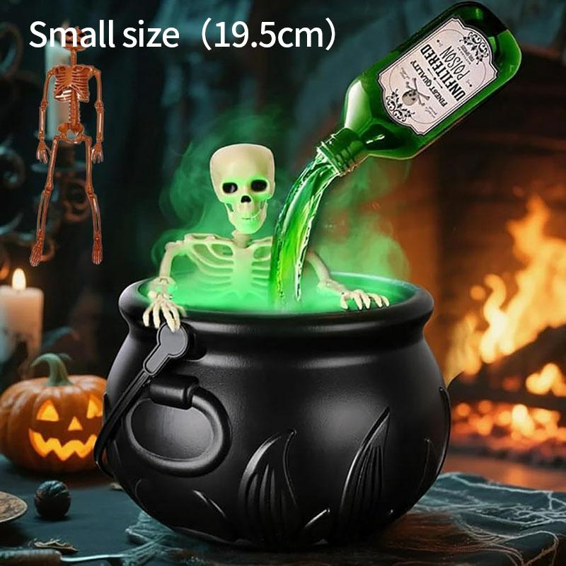 Witch Cauldron Halloween With LED Light & Fog Mist Maker Skeleton Decor For Spooky Hocus Pocus Party Cauldron Halloween Suit