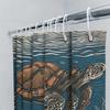 Colorful Sea Turtle Shower Curtain Bath Decor Artistic Design Modern Decoration For Bathroom Blue And Orange Turtles Pattern