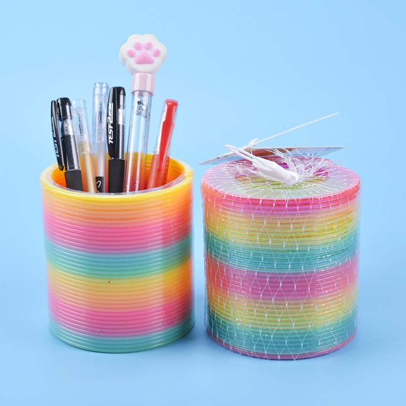 Rainbow Magnic Spring For Children, Plastic Coil, Educational Toys, Playing In House, Indoor And Outdoor, Party Favors Gifts