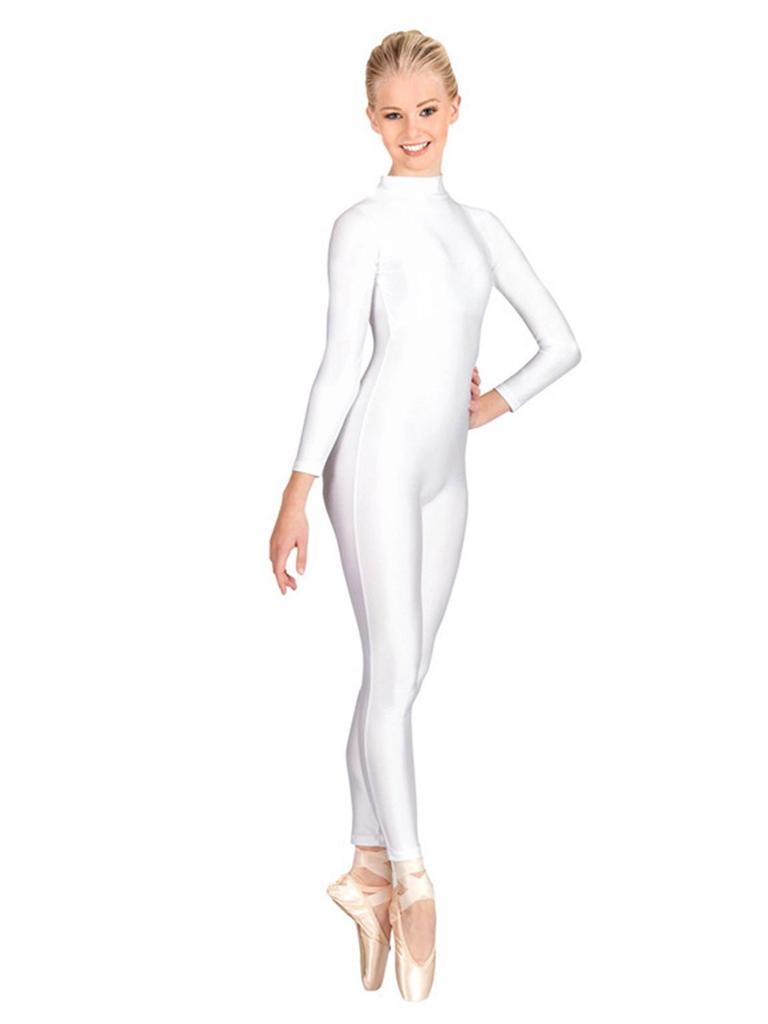 Nylon Long Sleeve Bodysuit for Gymnastics, Yoga, and Dance