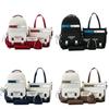 Student Backpack Five Piece Set With Simple Letter Print For High School And Middle School Students