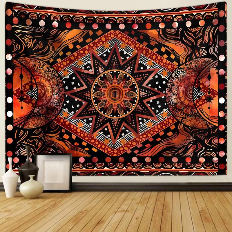 VIKAMA Retro SunMoon Tapestry Hippie Wall Art Psychedelic Aesthetic Home Decor Suitable For Bedrooms Living Rooms Dorm Rooms