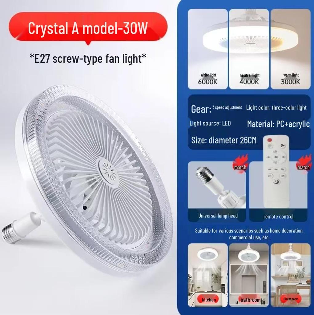 E27 Deckenventilatorleuchte: Leise, Leistungsstark für Schlafzimmer oder kleine Restaurants