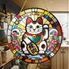 Acrylic Window Decoration Pendant Stained Cat On Desk Panel Decor Indoor Outdoor Garden Decor Or Housewarming Gift
