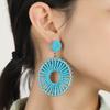 Bohemian Colorful Rattan Shell Tassel Raffia Earrings