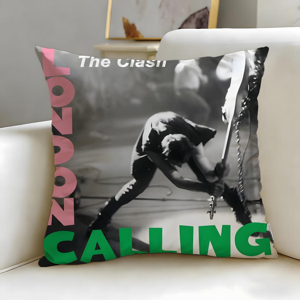 classic band The Clash Cushion Cover Soft  EasyWash Pillow Case  Versatile for Couch Bed Travel and Office