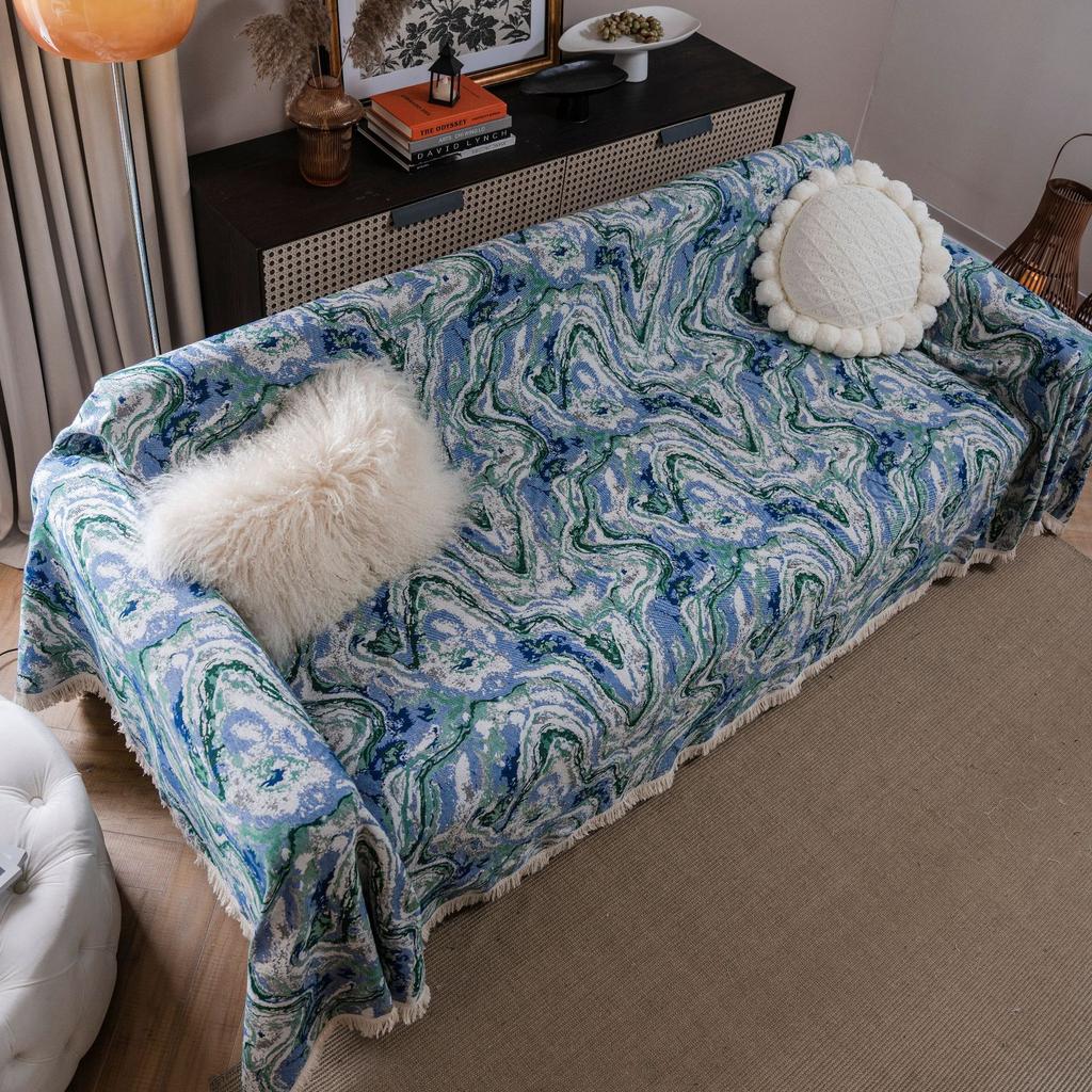 Sofa Towel American Rural Anti-hair Grab Flower Jacquard Thick Retro Sofa Cover