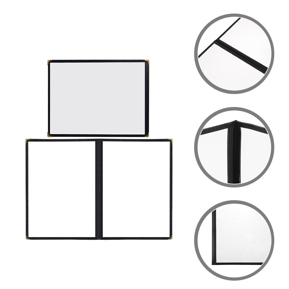 

2 Pcs Recipe Folder Kitchen Menu Binder Clear Pvc Cover Loose Leaf Book Note Holder Card Keeper Desk Accessories ganizer чорний