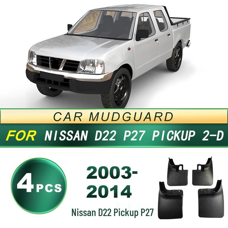 Compatible with 03-14 Nissan D22 Pickup P27 2WD Tire Mudguards - Soft Rubber Mud Flap Accessories.