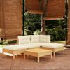 Day and Night - Day and Night Garden Furniture 5 Pieces Cushions Cream Pine Wood
