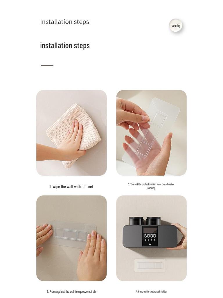 Smart Wall-Mounted Toothbrush Holder & UV Sterilizer with LCD Drying Feature