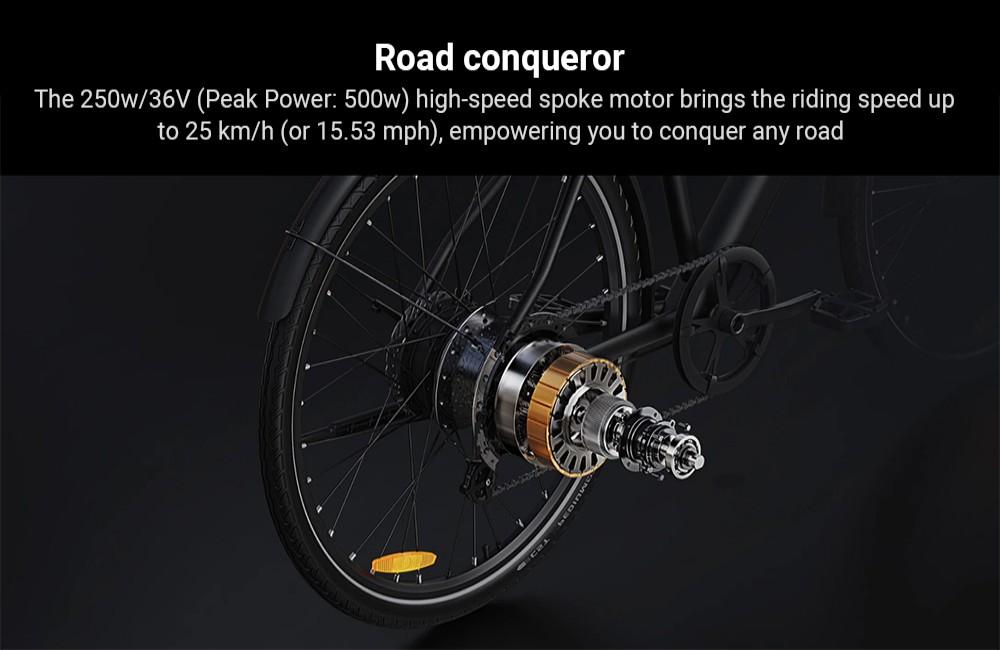 DYU Stroll 1 Elektrofahrrad, 250W Motor, 36V 9Ah Akku, 700*38C CST Reifen, 25km/h Höchstgeschwindigkeit, 100km Reichweite