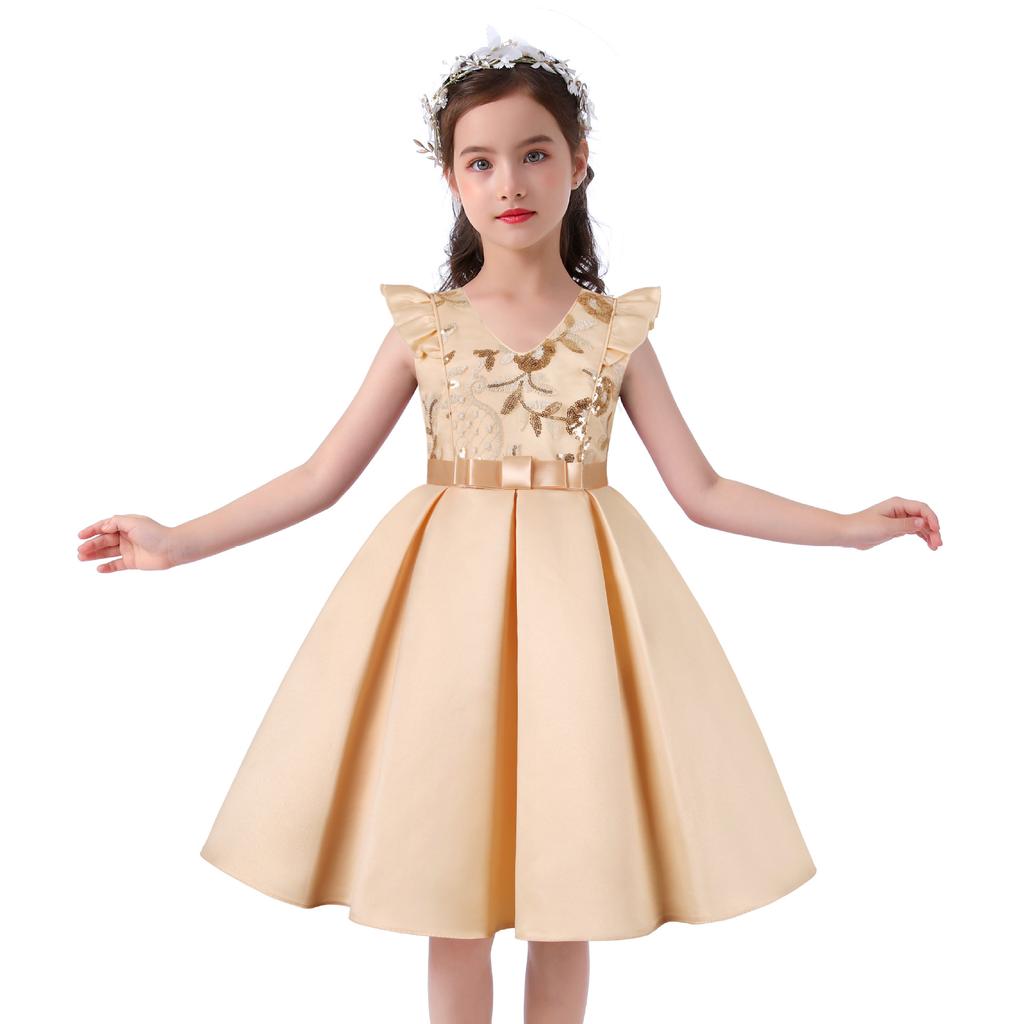 Girls' Dresses Children's Sequin Dresses Holiday Party Princess Sparkling Kids Birthday Dress Elegant Soft Party Dress Ball Gown for Girls