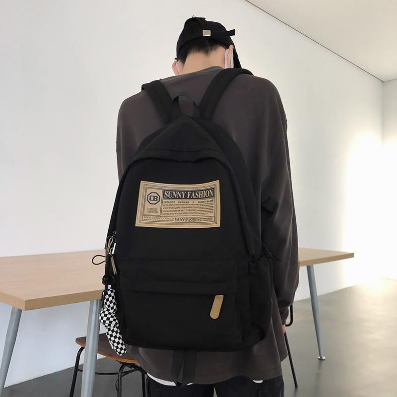 Backpack Girls Port School Bag High School College Student Couple Backpack Large Capacity Simple Backpack