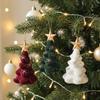 Glitter Flocked Christmas Tree Ornament Velvety Mini Christmas Tree Hanging Decor  Seasonal Use