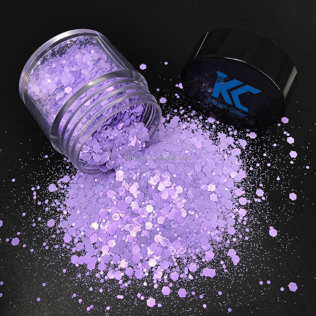 Bulk Christmas Decoration Polyester Glitter Snow Shape Chunky Glitter
