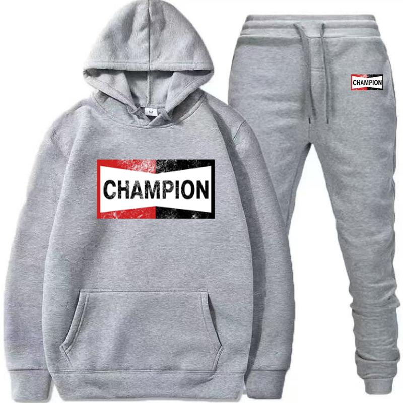 Completo felpa con cappuccio a maniche lunghe con logo Champion retrò per autunno e inverno