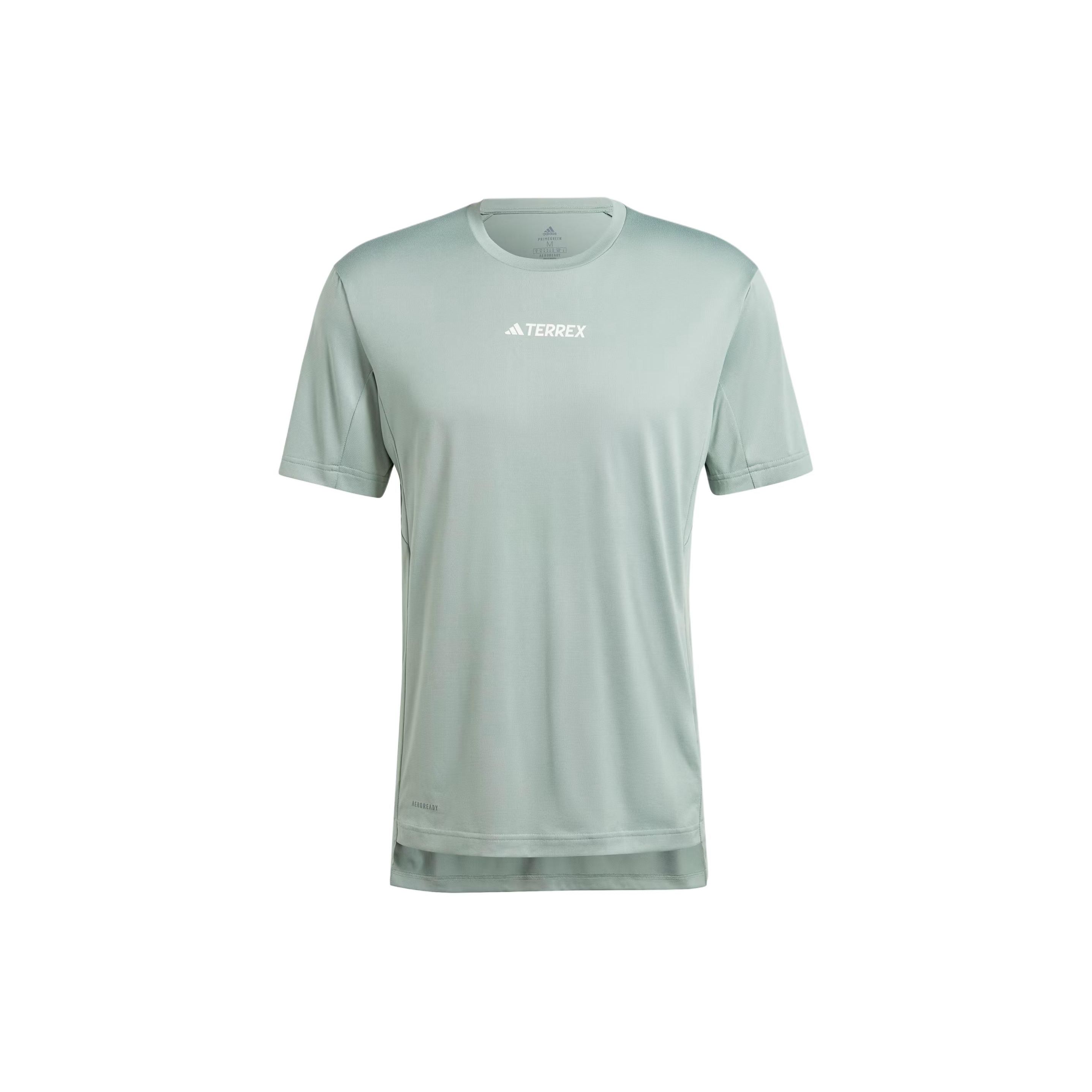 

Adidas Terrex Multi Tee Solid Color Logo Breathable Round Neck Short Sleeve T-Shirt Men Tops Silver-Green IP4781 M