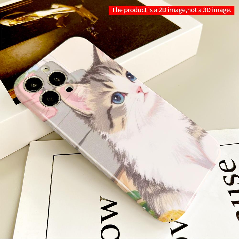Cute Tabby Kitten with Blue Eyes Phone Case All Inclusive Film Hard Phone Case, Compatible with iPhone 18 Pro Max 17 16 15 14 13 12 11