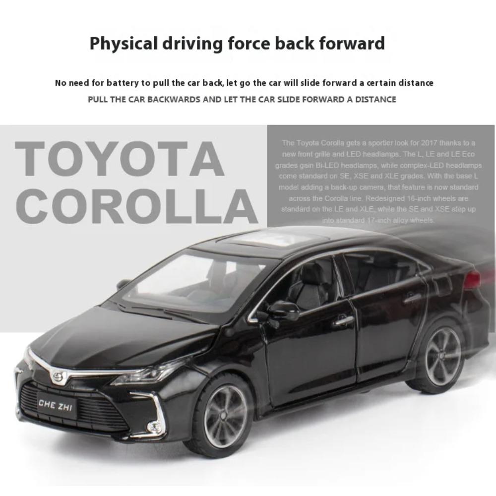 1/32 TOYOTA Corolla Alloy Car Diecast Model Sound & Light Pull Back Toy Children's Toy Kids Gift Birthday Present for Boys