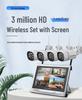 Wireless 4/8-Channel CCTV Monitoring Kit with Screen & 3MP WiFi Cameras
