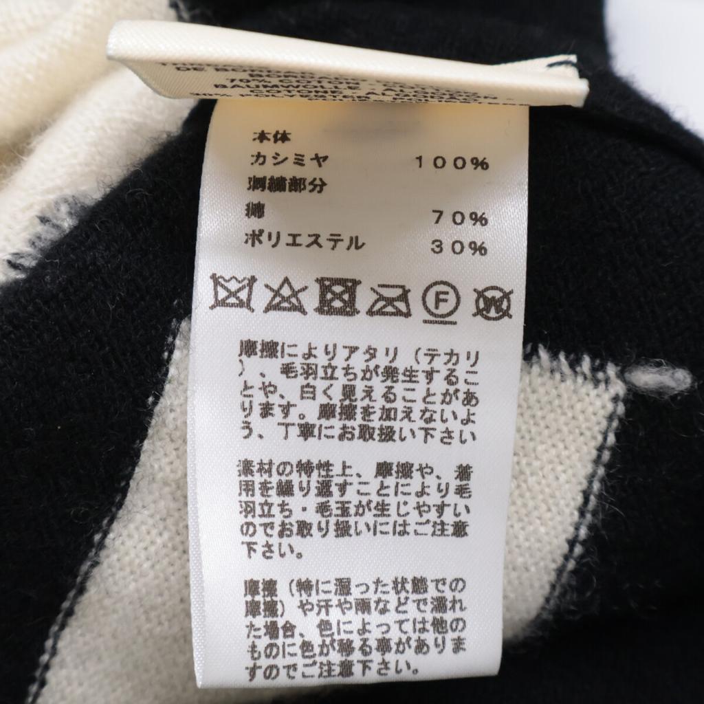 Hermes [Domestic Regular] 2E2613D2 Cliquetis 100% Cashmere Knit Sweater / Tops 34 Black X whiteUsed