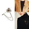 Steampunk Zahnrad Brosche Anstecknadel mit Metallkette Gothic Vintage Schmuck Abzeichen
