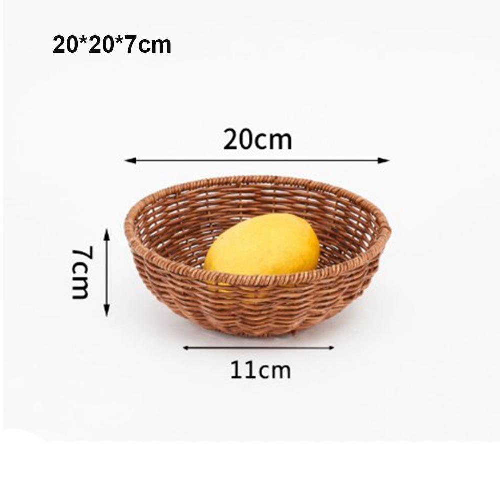 Hardness Handwoven Rattan Wicker Handwoven Khaki Bread French Fry Plate 10 Styles Tabletop Display Rattan Basket