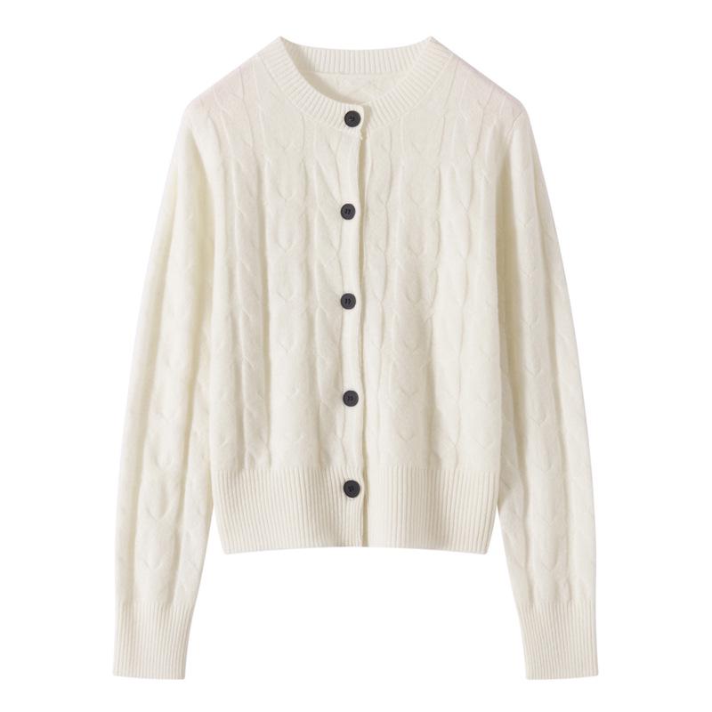 Women's Trendy 100% Wool Cardigan Coat - Large Button, Soft Fluffy, Solid Color, Loose Open-Front Sweater Outerwear for 2025
